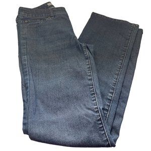 Chicos Jeans Women Size 00 Platinum Denim Mid Rise Straight Leg Blue Medium Wash